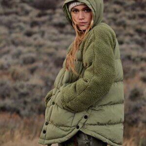 Anthropologie Pilcro Green Swing Puffer Jacket XS